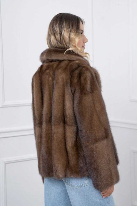 Норковая шуба Италия полушубок Saga Furs  мех норки Автоледи