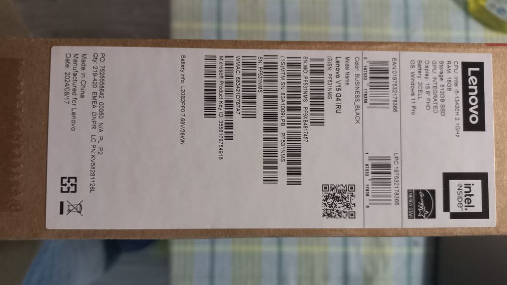 Laptop lenovo V15G4 IRU