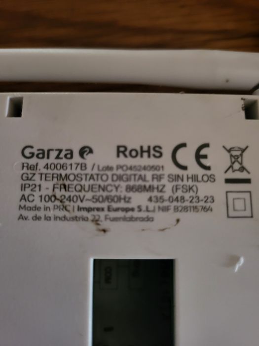 Termostato programável Garza