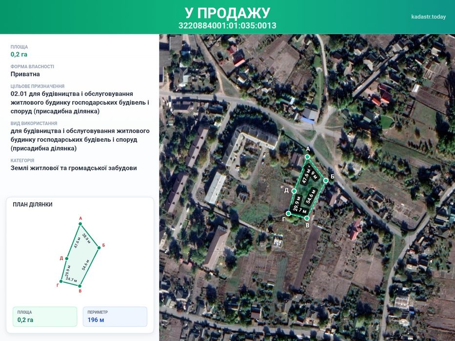 Продаж ділянки в самому центрі С. Іванков Бориспільський район