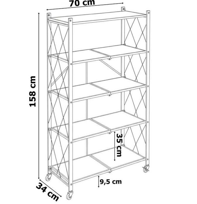 Regał składany BEVEL 5 poziomów LOFT