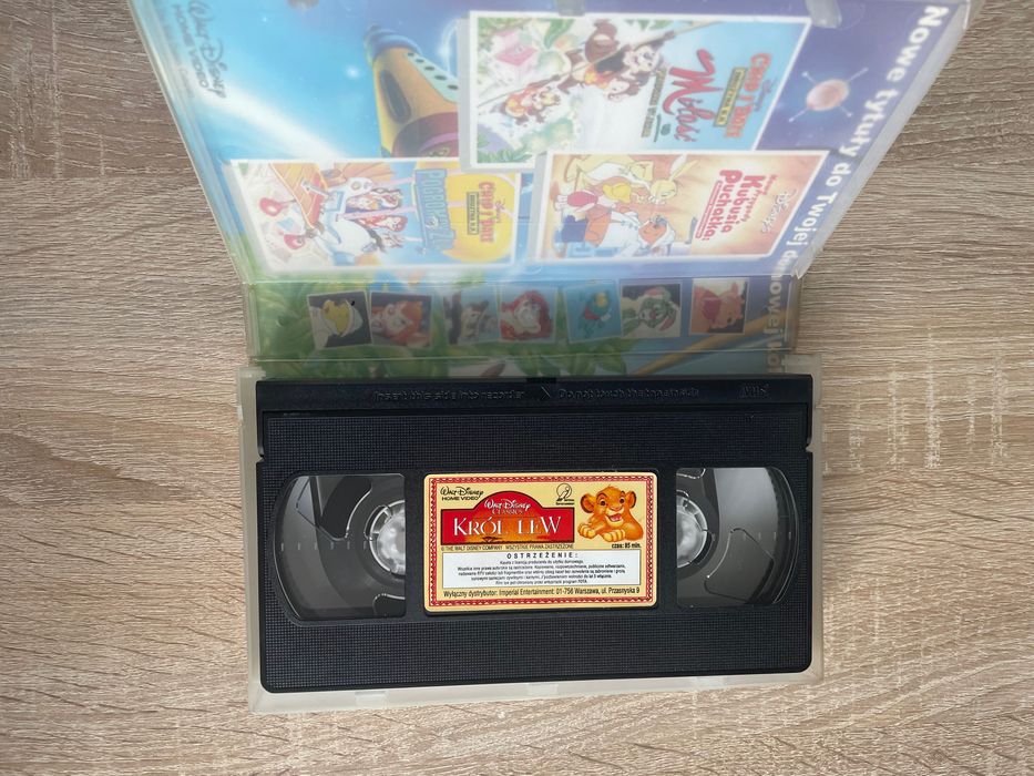 Oryginalna kaseta VHS z lat 90 Król Lew Walt Disney