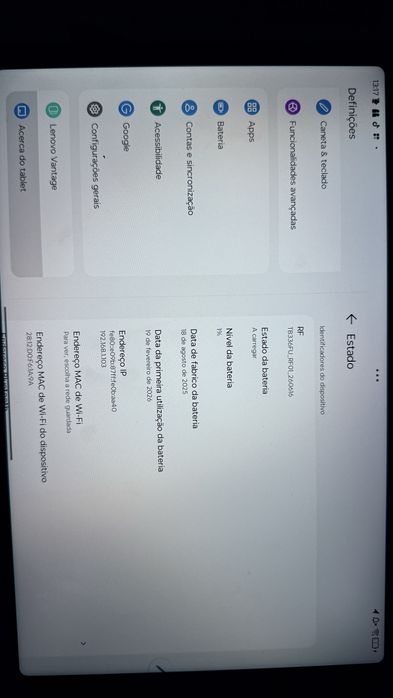 Vendo Tablet Lenovo como novo, 6 meses de compra e utilizado 4 vezes.