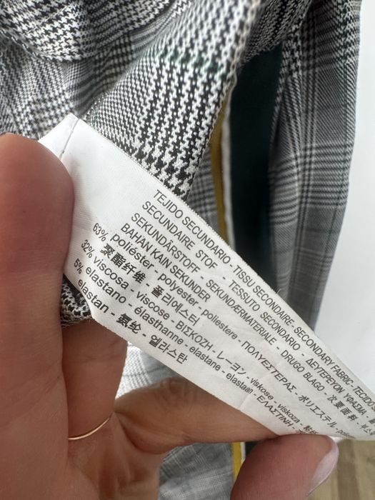 Zara spodnie z lampasami w kant kratka