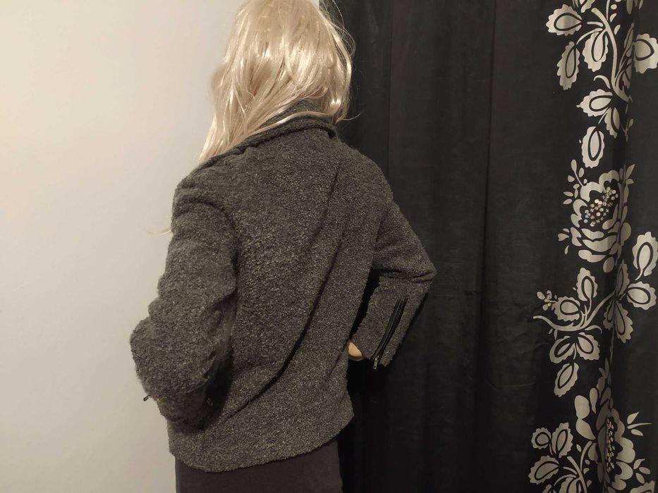 Kurtka Ramoneska wełniana wstawki ekoskóry BIK BOK roz.M