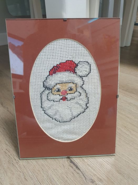 Obrazek Święty Mikołaj wyszywany haftowany