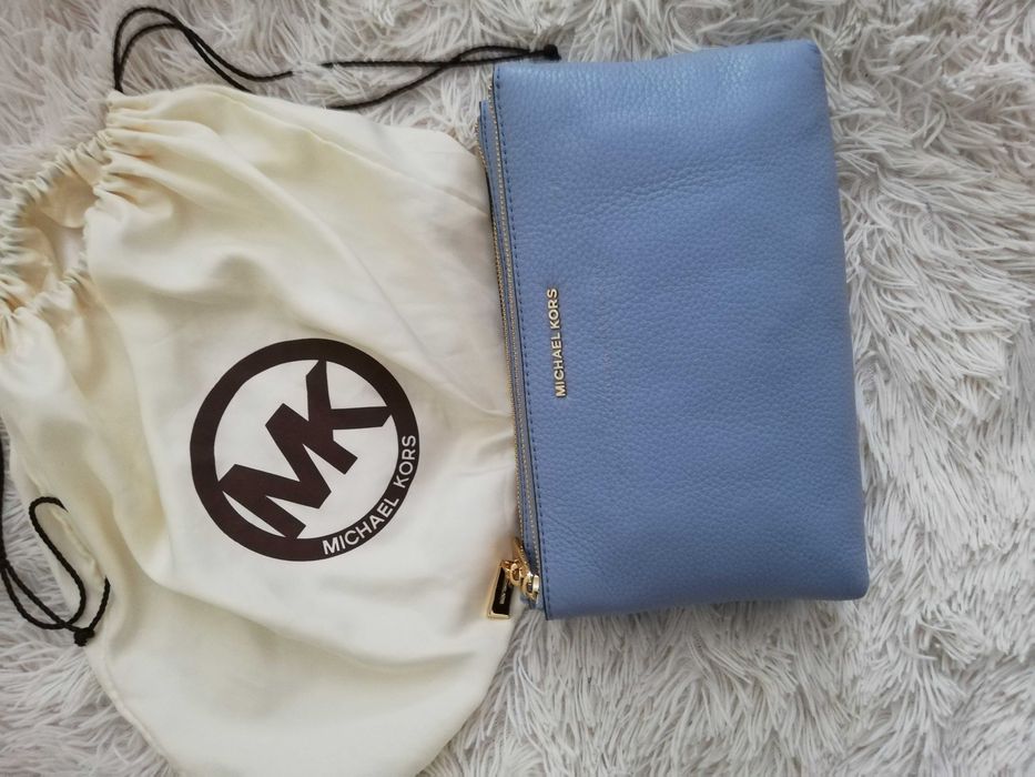 torebka Michael Kors skórzana niebieska crossbodies podwójna