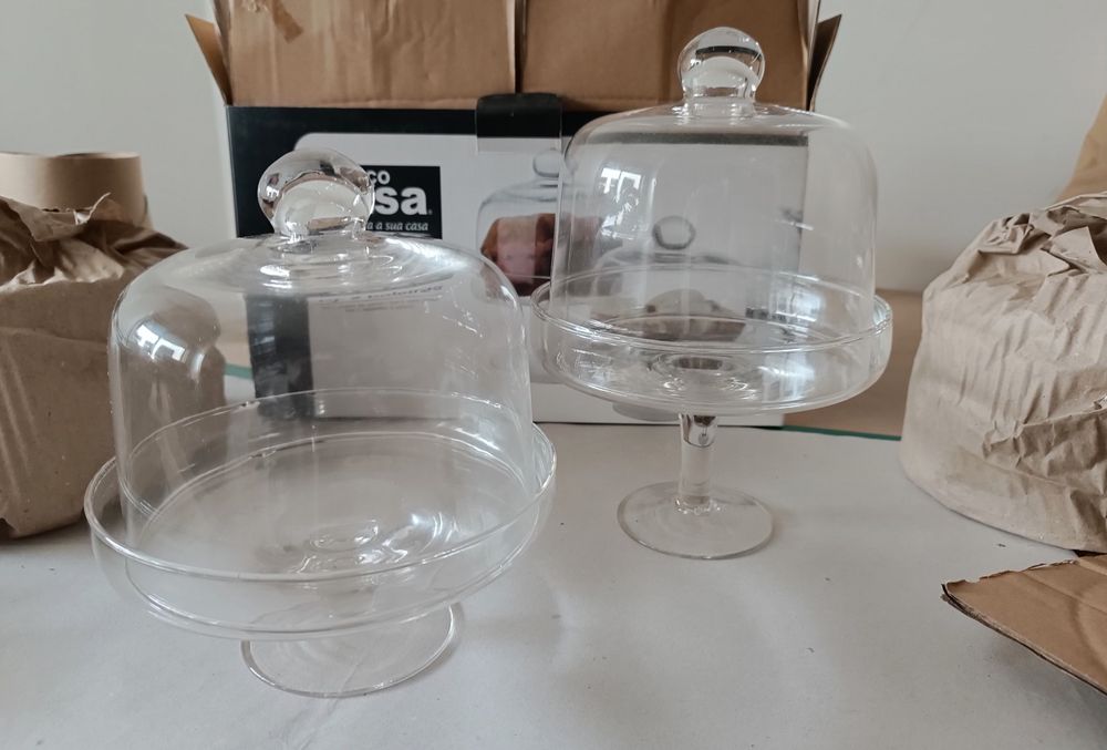 Boleiras em vidro novas