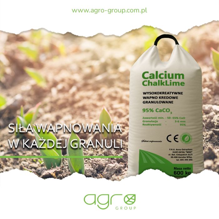 Wapno granulowane kredowe i magnezowe praz czarna  kreda PRODUCENT