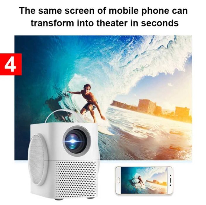 Projetor led 5000 lumens + WiFi e Bluetooth incorporado / 1080p