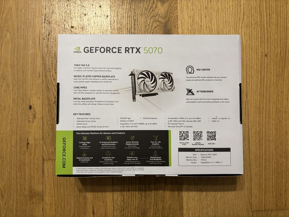Msi GeForce RTX 5070 Ventus 2X OC White 12GB GDDR7