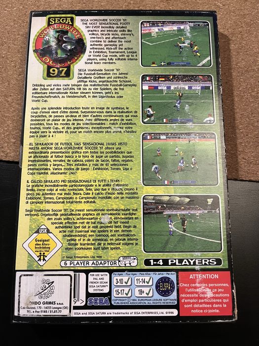 Worldwide Soccer 97 Sega Saturn