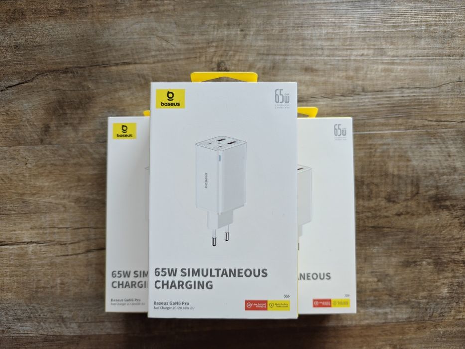 Зарядний пристрій Baseus Gan 6 Pro 65w, оригінал, 4 порти