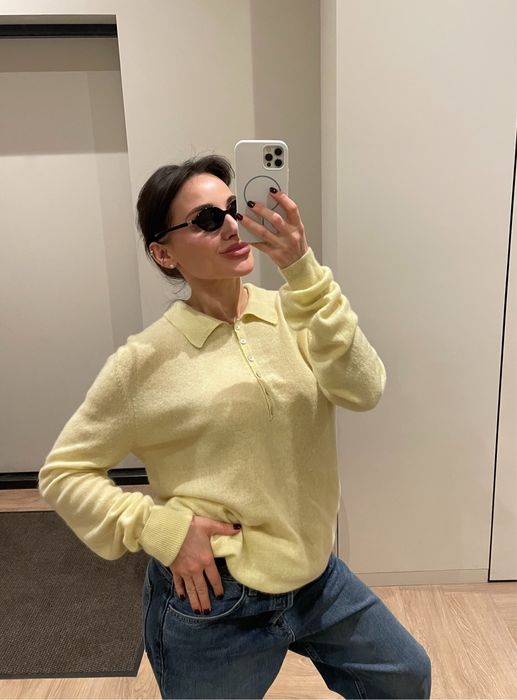 Кашемір вовна светр поло M/L стиль Cos