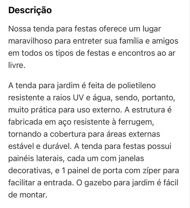 Tenda preta Nova!