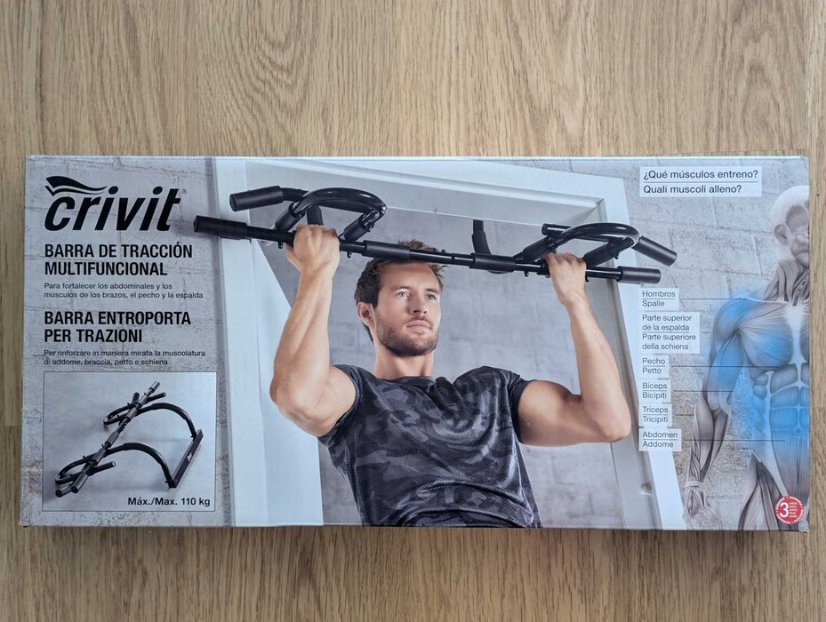 Barra de elevações multifuncional Crivit para porta (máx. 110 kg)