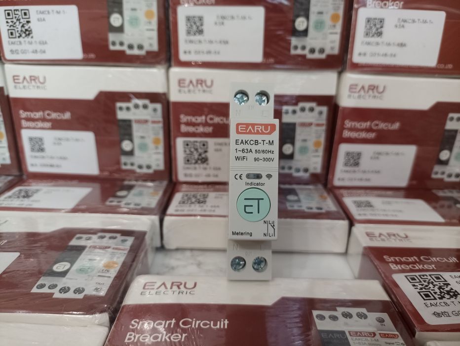 WiFi автомат смарт вимикач EARU EAKCB-T-M, смарт реле EARU EAMPDW-TY-63 з дифавтоматом