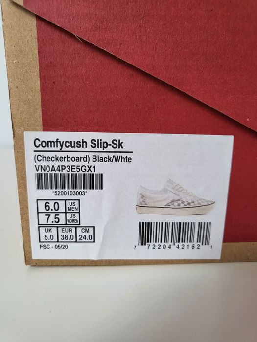 Vans comfycush slip-sk rozm. 38 buty skater checkered pattern