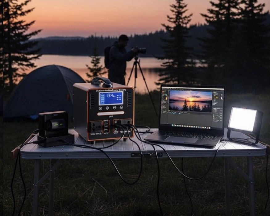 Зарядна станція 600Вт 40А для зарядки і підключення техніки 220В USB