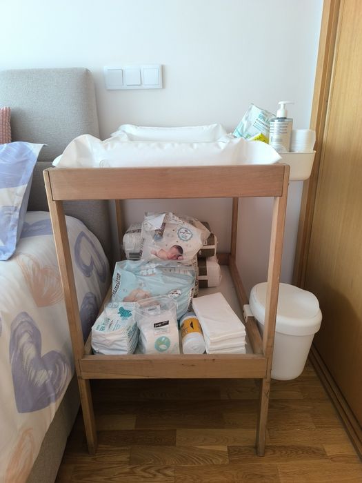 Muda fraldas com almofada