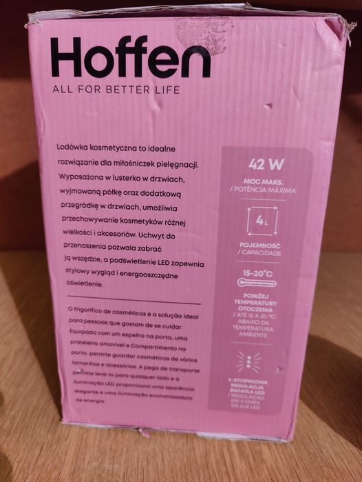 Lodówka kosmetyczna hoffen nowa na kosmetyki , lusterko