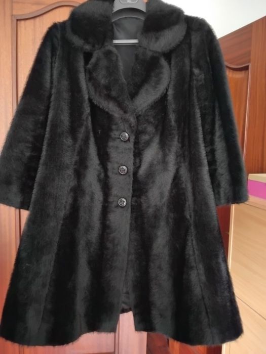 Casaco  Vintage de pele preto