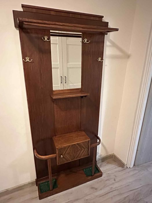 Wieszak do przedpokoju retro / art déco z lustrem !