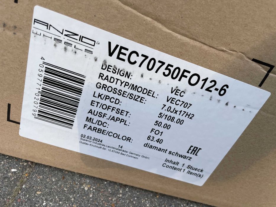 Okazja felgi Ford VOLVO Anzio 5x108 7Jx17 ET50 63.4 NOWE czarne