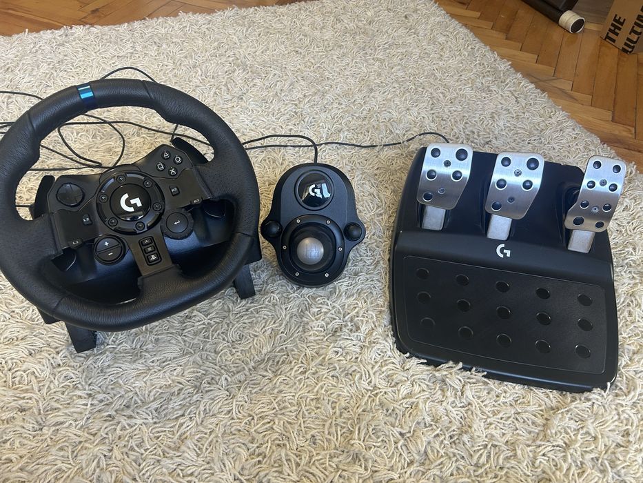 игровой руль logitech g923 + коробка передач