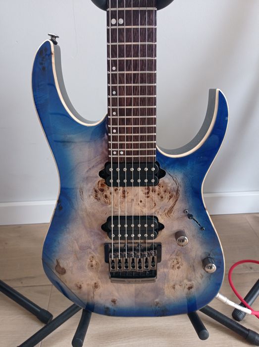 Ibanez premium RG 1027 PBF 7 strun | Świetny stan | Futerał, karton
