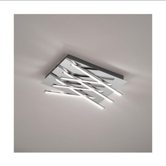 Lampa plafon LED patyczki efekt lustra srebrny
