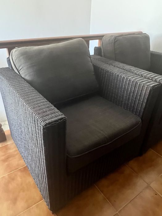 Cadeirões  ratttan  preto