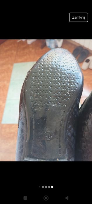 Czarne lakierowane mokasyny, 40