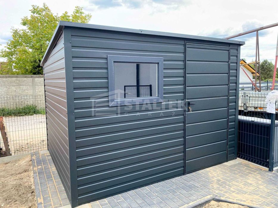 Schowek - Domek Ogrodowy 2,5x2m  Drzwi okno dach spad w tył ST133