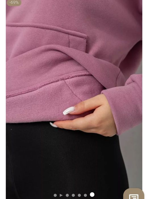 Худі на флісі, малинового кольору