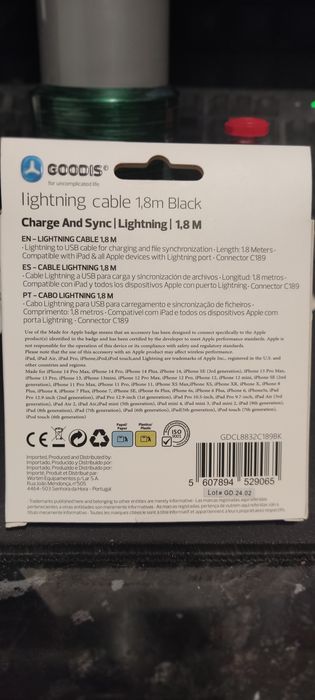 Cabo Lightning Novo de 1.8m
