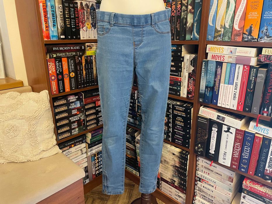 Camayeu - j. nowe jegginsy jaśniejszy jeans suwaki na nogawkach 38/40!