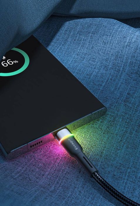 Кабель  зі швидкою зарядкою, тканинний ESSAGER USB — USB Type C 2 м, з