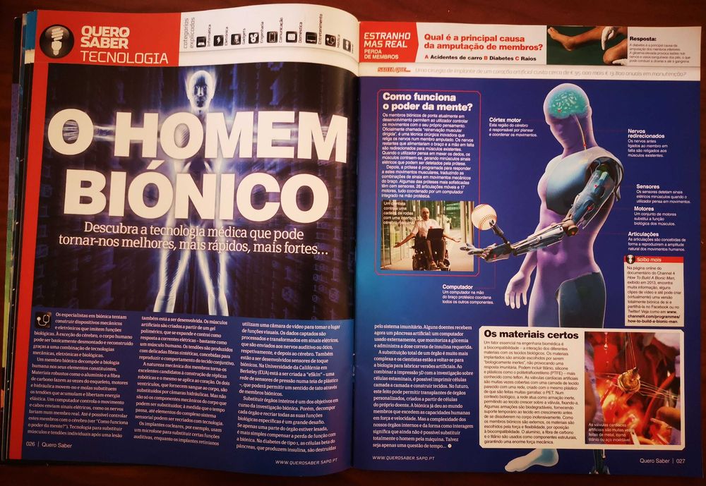 Revista "Quero Saber" - Homem Biónico