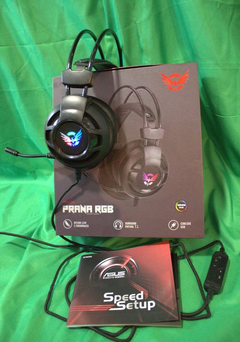 Headset Gaming PRANA RGB – Som 7.1, Iluminação LED, USB