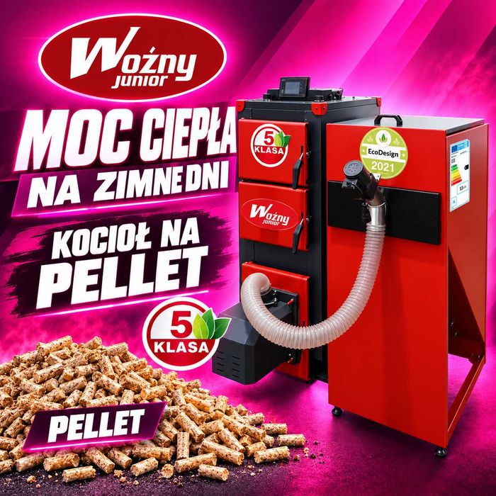 Kocioł piec c.o. na pellet 18kW 5 klasa ecodesign dostawa 0zł gratis pompa