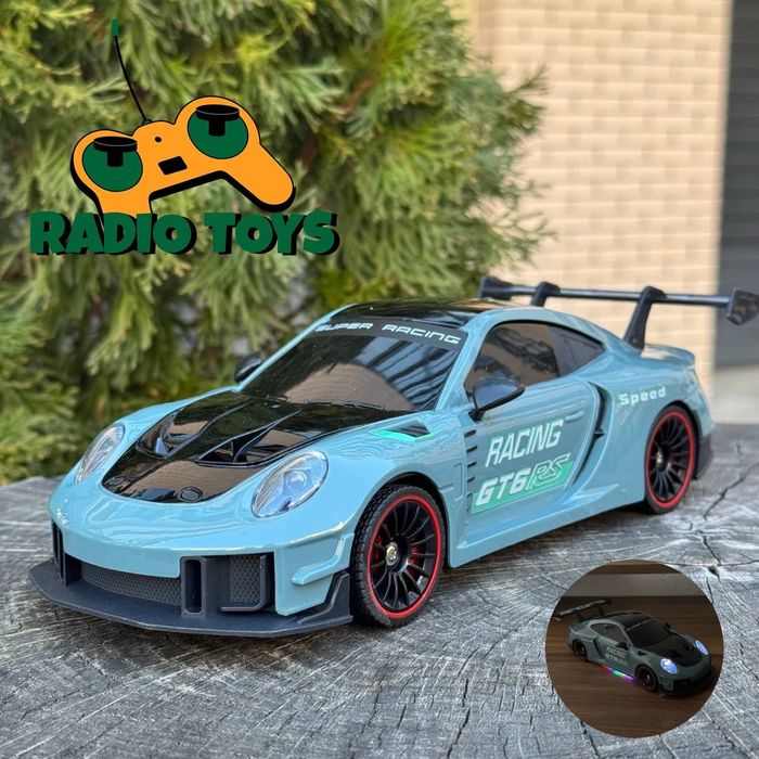 Дрифт машинка на радіоуправлінні Porsche 911 GT6 RS Сіра | на пульті