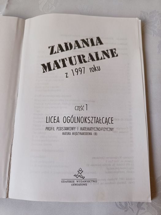 Zadania maturalne z matematyki, część 1 i 2, jak nowe