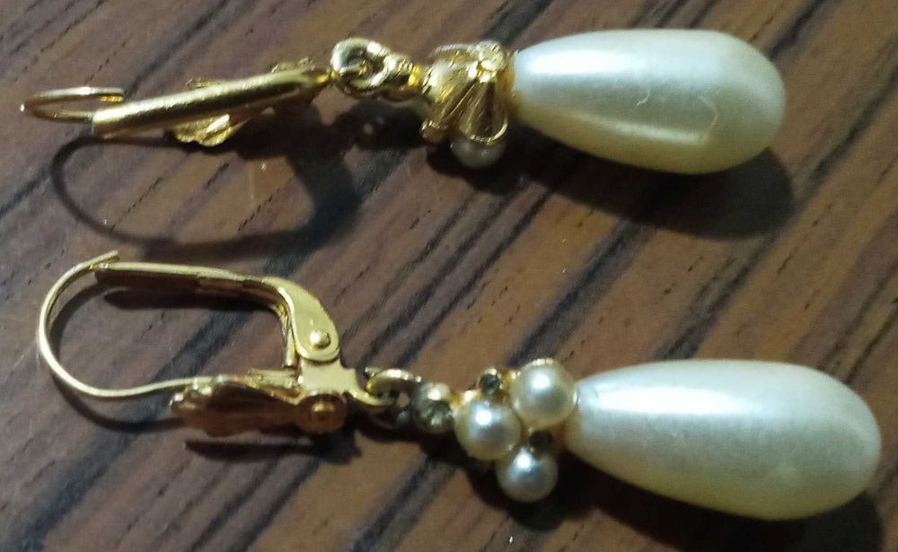 Conjunto Colar Brincos Gargantilha Diamantes Perolas Antigo Françês