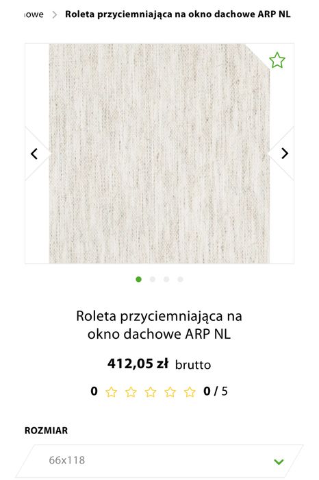 JAK NOWA: roleta zaciemniająca LEN Fakro 66x118 cm