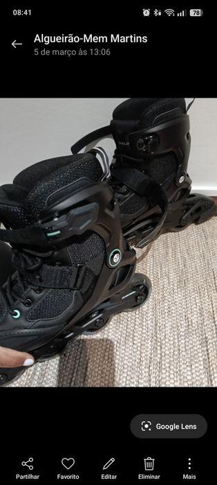 Patins  número 38,capacete e acessórios