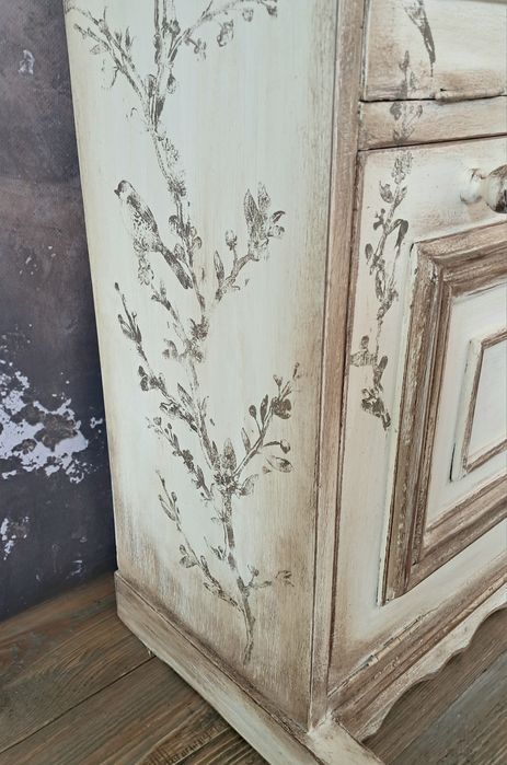 Szafka na buty biala ptaki