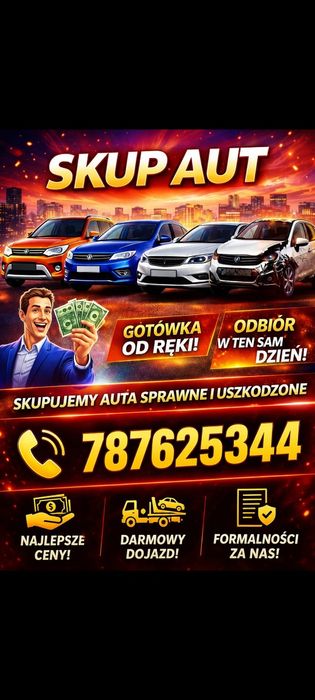 Skup aut kasacja szybki dojazd 21lat doświadczenia