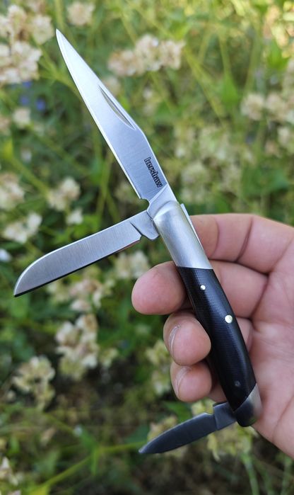 Kershaw Iredale 4386 Micarta, складний джентельменський ніж, 3 типа  лез різної довжини, накладки micarta, латунні лайнери ,поліровані больстери