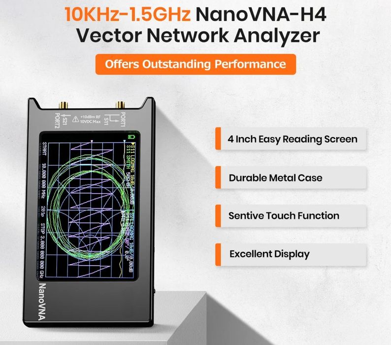 Векторный анализатор NanoVNA-H4, SD (10Кгц-1500Мгц)
